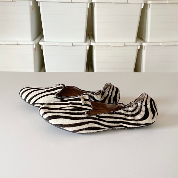 Henri Bendel Sole Ambition Zebra Calf Hair Loafers - Picture 3 of 7